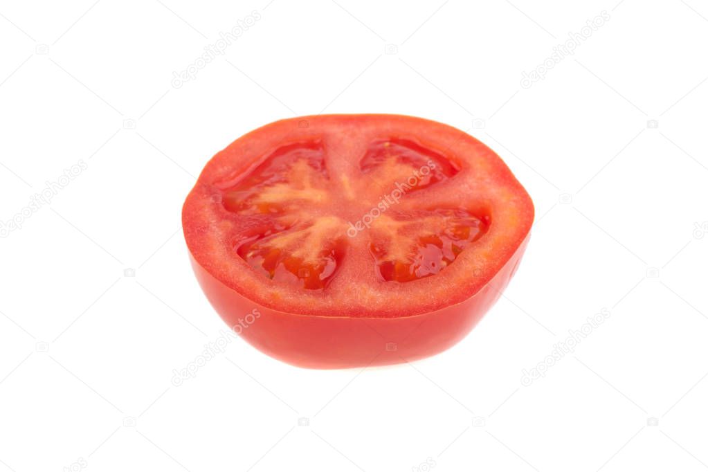 slice of tomato isolated on white background