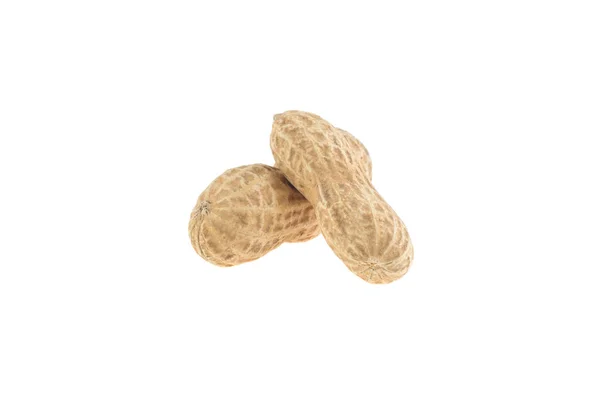 Cacahuètes Dans Peau Isolée Sur Fond Blanc — Photo