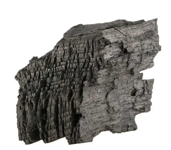Tvrdé Dřevo Dřevěné Uhlí Izolované Bílém Pozadí Dřevěné Uhlí — Stock fotografie