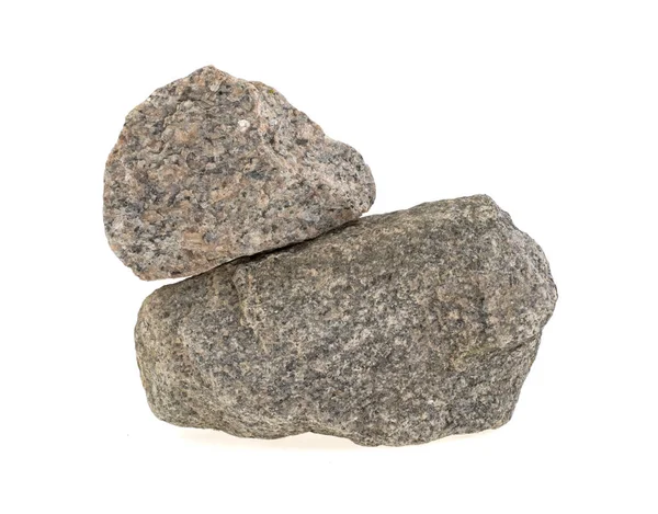 Натуральний Гранітний Камінь Білому Тлі Ізольований — стокове фото