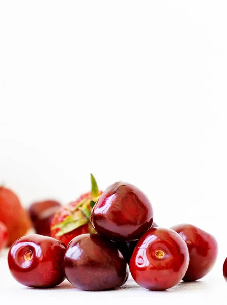 Cherries. Cherry. Food background. White background. Fruits cherries on white background.