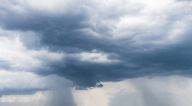 Bulutlu gökyüzü. Yağmurlu atmosfer bulutları. Yağmur bulutları gökyüzü