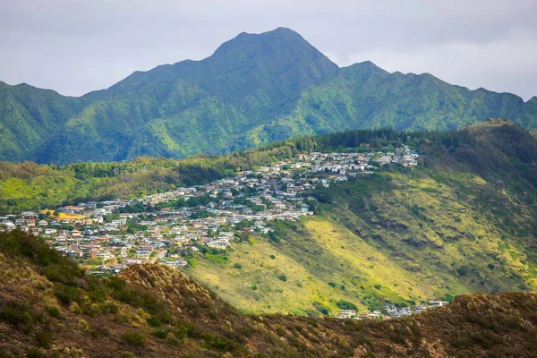 Kaimuki Şehir Alanı Koolau Sıradağları Güney Doğu Oahu Hawaii Türbin — Stok fotoğraf