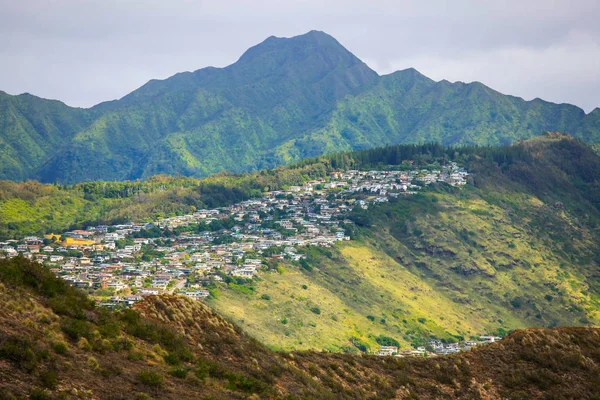 Kaimuki Town Area Base Koolau Mountain Range South East Oahu — Stock Photo, Image