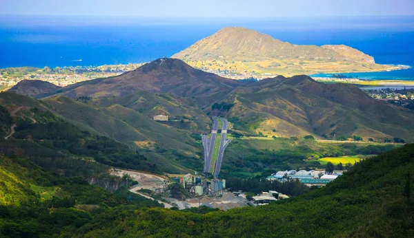 Ost Oahu Landschaft Pali Aussichtspunkt Zum Mokapu Punkt Hawaii — Stockfoto
