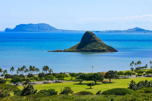 Mokoli También Conocida Como Chinamans Hat Island Kaneohe Bay Frente — Foto de Stock