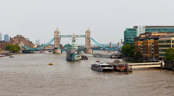 Schifffahrt Und Touristenattraktionen Auf Der Themse London England — Stockfoto