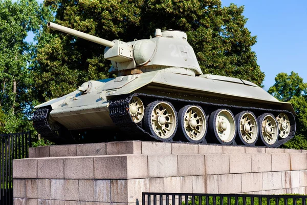 Szovjet T34 Tank Második Világháború Közelében Szovjet Háború Memorial Berlin — Stock Fotó