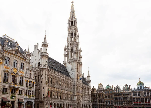 Wielki Plac Rynek Brukselskim Ratuszem Bruksela Belgia — Zdjęcie stockowe