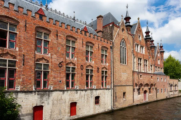 Edifici Lungo Canale Brugge Bruges Belgio — Foto Stock