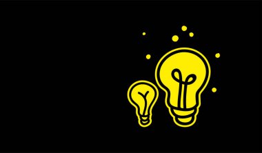 Ampul, doodle düz tarzı yaratıcı fikir.