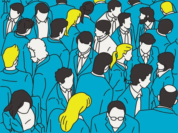 Vector Illustration Character Crowd Businesspeople Walking Bird Eye View Aerial Royalty Free Stock Illustrations