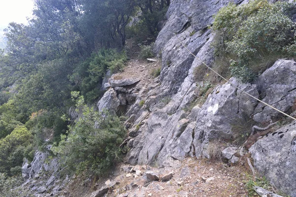 Terk edilmiş Sa Duchessa de Pizzus madenine giden yol