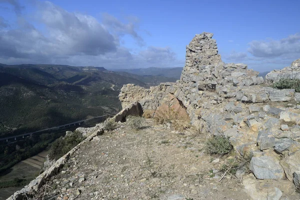Vista Las Ruinas Del Castillo Quirra — Foto de Stock