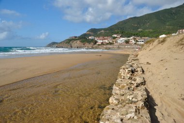 Portixeddu plajının görünümü