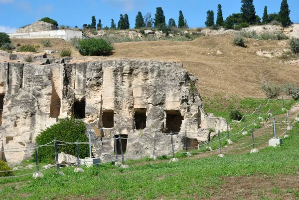 Vista Tuvixeddu Necropolis Punic — Fotografia de Stock