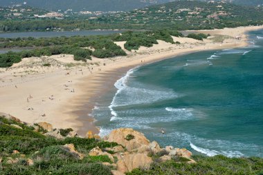 View of Su Giudeu beach