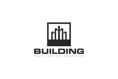 İnşaat logosu, mimari vektörü. logo ve simge vektör tasarım şablonu oluşturuluyor