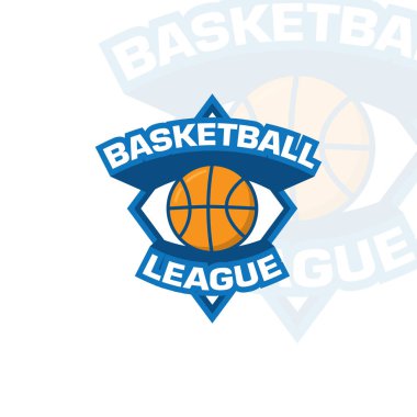 Basketbol logosu ve ikon vektör çizim şablonu