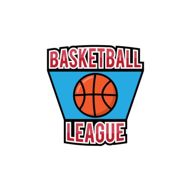 Basketbol logosu ve ikon vektör çizim şablonu
