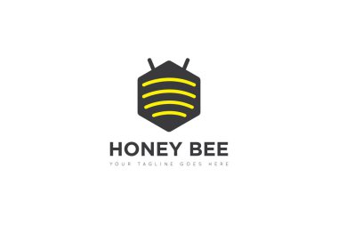 Modern arı logosu ve simge vektör çizim şablonu