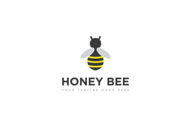 Modern arı logosu ve simge vektör çizim şablonu