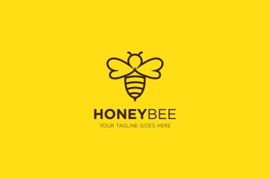Modern arı logosu ve simge vektör çizim şablonu