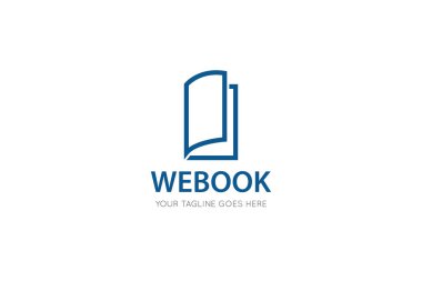 Modern kitap logosu ve simge vektör çizim şablonu