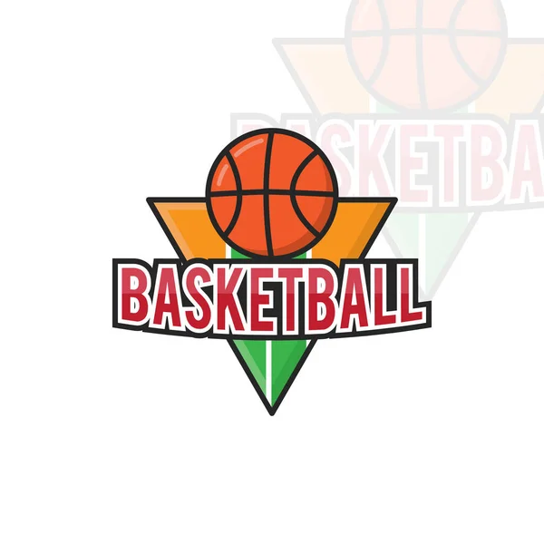 Basketbol Logosu Ikon Vektör Çizim Şablonu — Stok Vektör