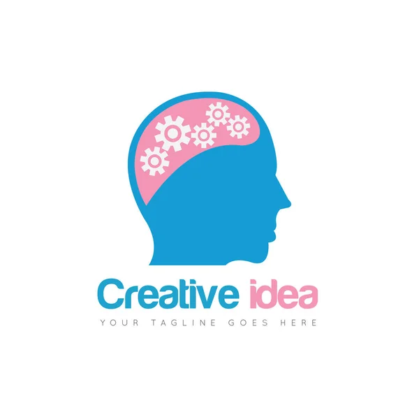 Idea Brain Logo Icon Vector Illustration Design Template — Stock Vector