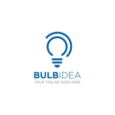 Ampul logosu ve simge vektör çizim şablonu