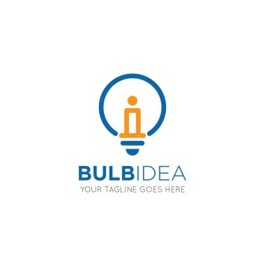 Ampul logosu ve simge vektör çizim şablonu