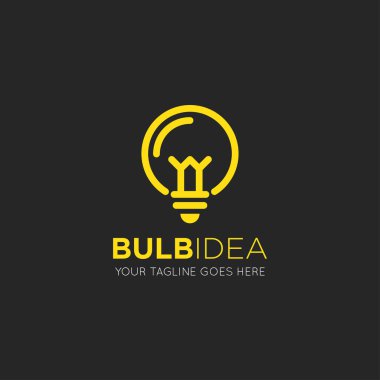 Ampul logosu ve simge vektör çizim şablonu