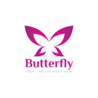 Kelebek logosu ve simge vektör çizim şablonu