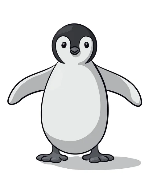 Dibujo Vectorial Lindo Pingüino — Vector de stock
