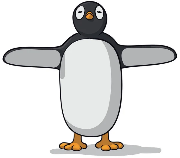 Vector Drawing Cute Penguin — Stock Vector