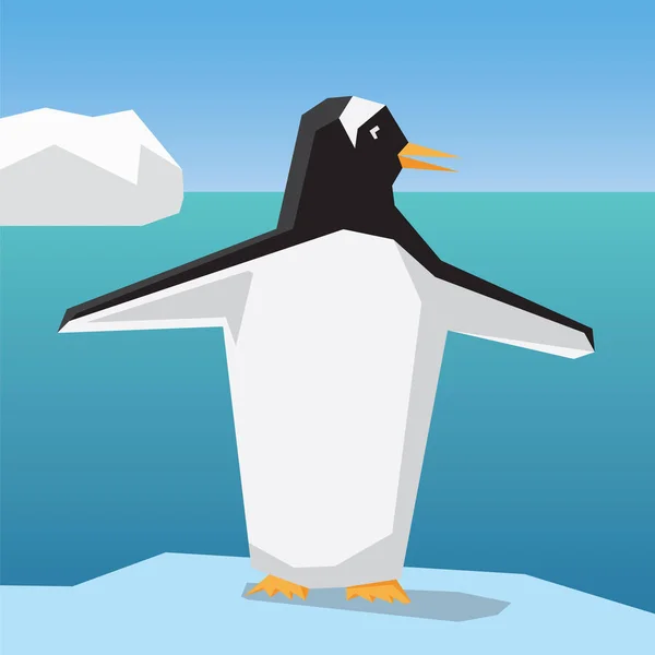 Dibujo Vectorial Lindo Pingüino — Vector de stock