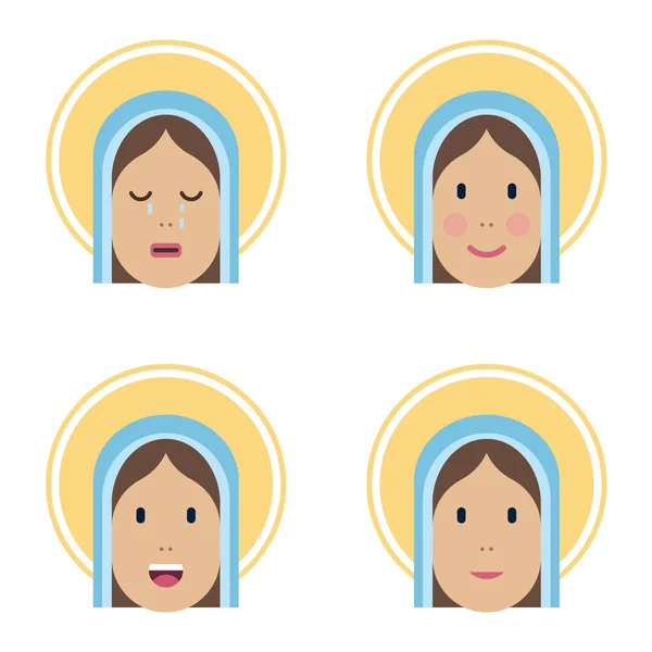神聖な聖母マリア フラット アイコン — ストックベクタ
