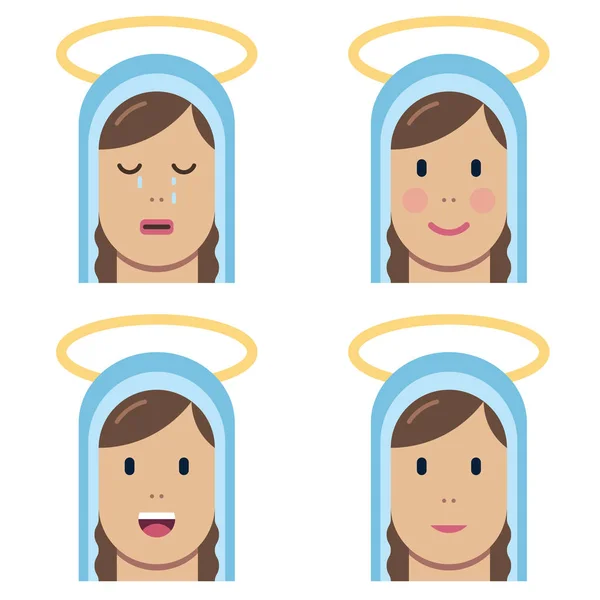 Santa Virgen María Icono Plano — Vector de stock