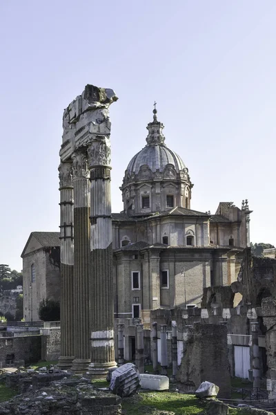 Römisches Forum Rom Italien Berühmtes Panorama Mit Antiker Architektur — Stockfoto