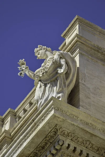 Фонтан Треви Является Крупнейшим Одним Самых Известных Фонтанов Риме Италия — стоковое фото