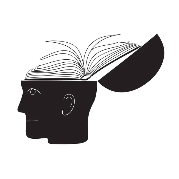 Symbolic Drawing Head Knowledge Culture — Stock Vector