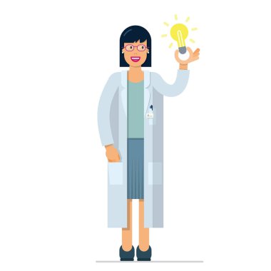 kadın mucit bilim adamı güzel illüstrasyon