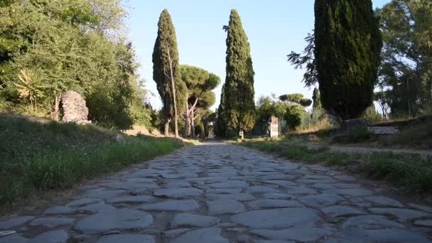 Vista de Appia Antigua carretera romana antigua — Vídeos de Stock