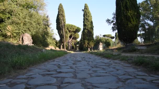 Vista de Appia Antigua carretera romana antigua — Vídeo de stock