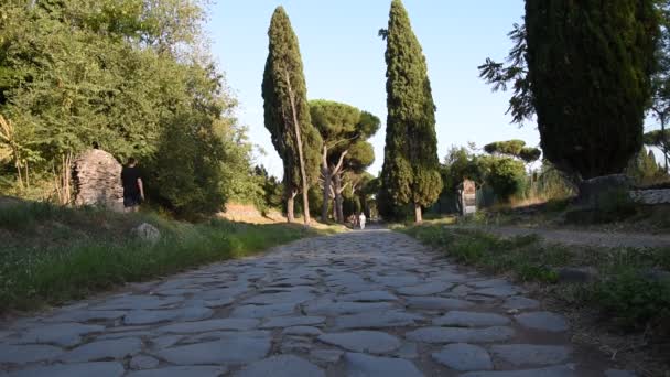 Vista de Appia Antigua carretera romana antigua — Vídeo de stock