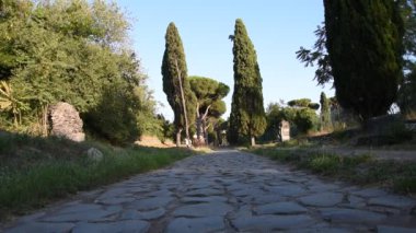 Appia Antik Antik Roma yolu görünümü