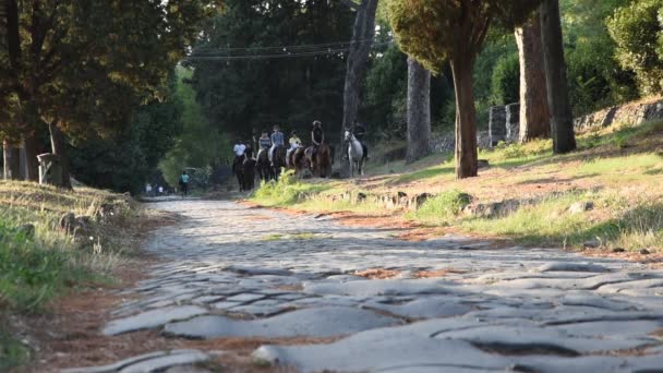 Vista de Appia Antigua carretera romana antigua — Vídeo de stock