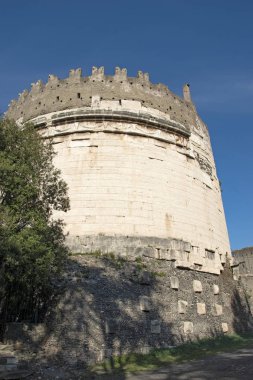 Appia Antik tarihi Roma yolu görünümü