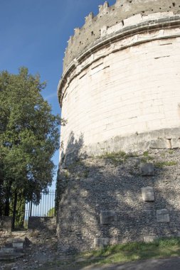 Appia Antik tarihi Roma yolu görünümü